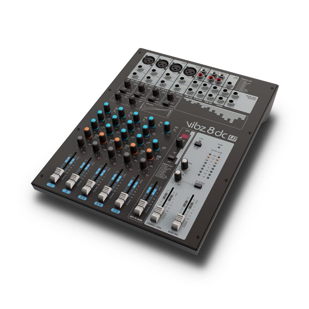 LD Systems VIBZ 8 DC Consola análoga de 8 canales con efectos y compresor