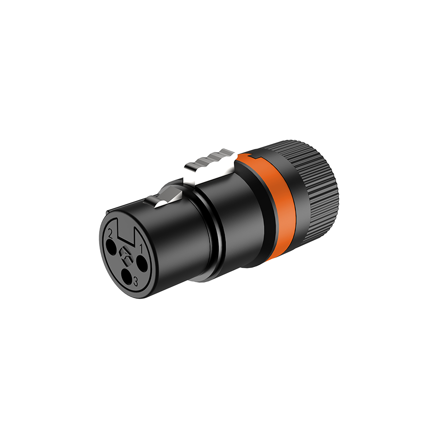 Roxtone LX3F Conector XLR hembra rotable bajo perfil carcasa plástica