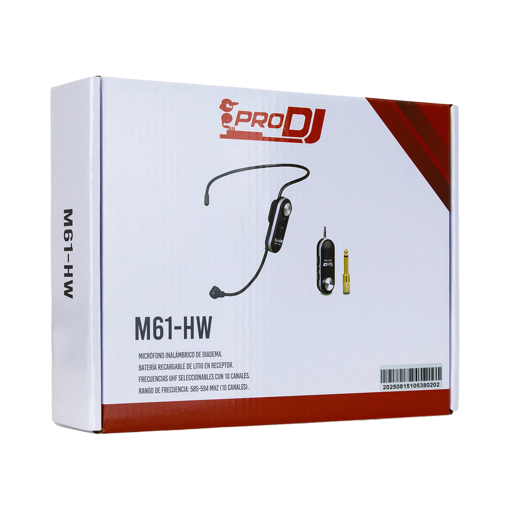 Pro DJ M61-HW Micrófono inalámbrico de diadema recargable