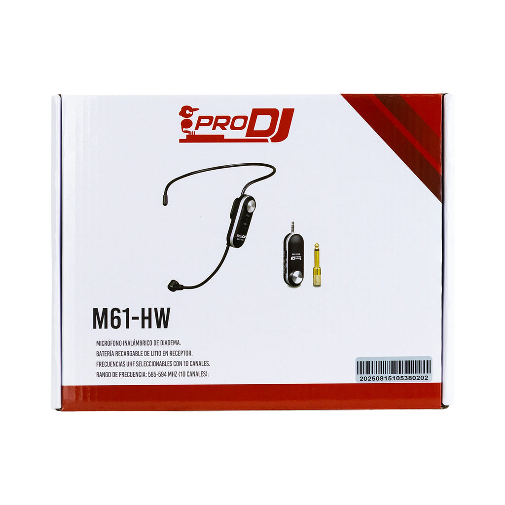 Pro DJ M61-HW Micrófono inalámbrico de diadema recargable