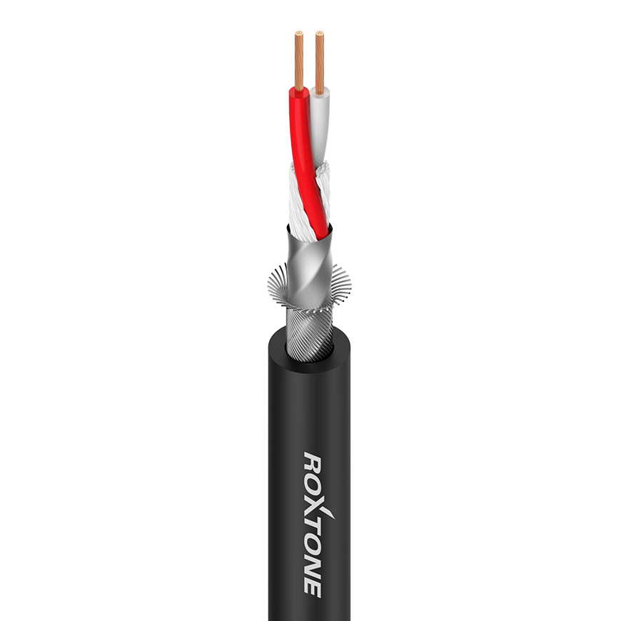 Roxtone MC022 Cable grueso de micrófono balanceado 20AWG rollo 100 m