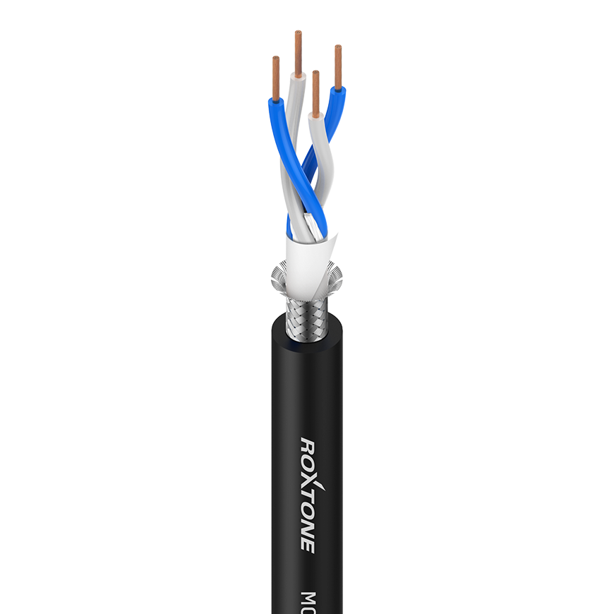 Roxtone MC040 Cable de micrófono 4 hilos 24AWG rollo 100 m
