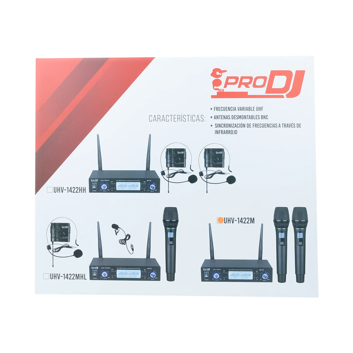 Pro DJ UHV-1422M Sistema de micrófono inalámbrico UHF