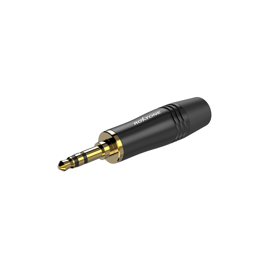 Roxtone MJ3-BG Plug TRS 3.5 mm negro dorado cola plástica
