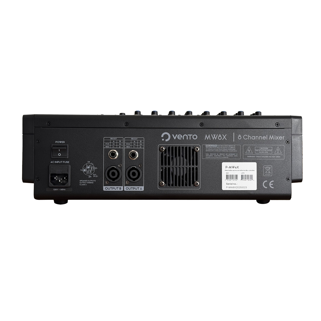 Vento P-MW8X Consola amplificada 8 canales 500 W USB Bluetooth