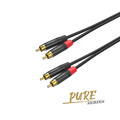 Roxtone PACC130L2 Cable de audio premium 2 RCA a 2 RCA 2 m