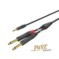 Roxtone PACC280L2 Cable de audio premium TRS 3.5 mm a 2 TS 6.3 mm 2 m