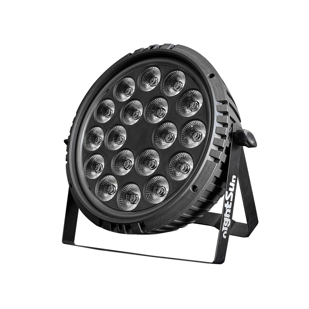 Nightsun SPC058 Par LED 18x4W RGBWAP 6 en 1 con tira LED