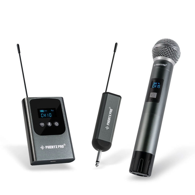 Phenyx Pro PDP-2-1H1B Sistema inalámbrico digital UHF con micrófono de mano y bodypack