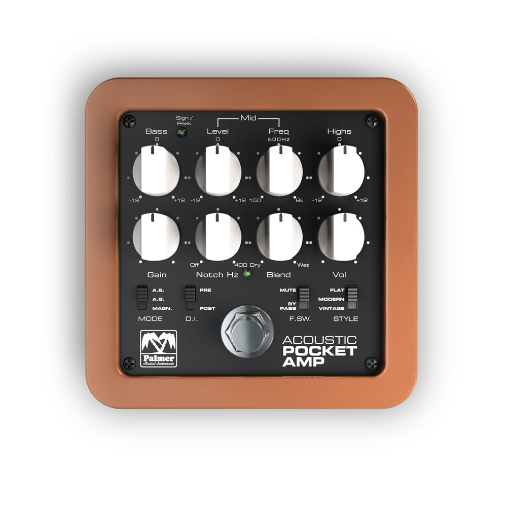 Palmer POCKET AMP ACOUSTIC Pedal preamplificador para guitarra y bajo acústico