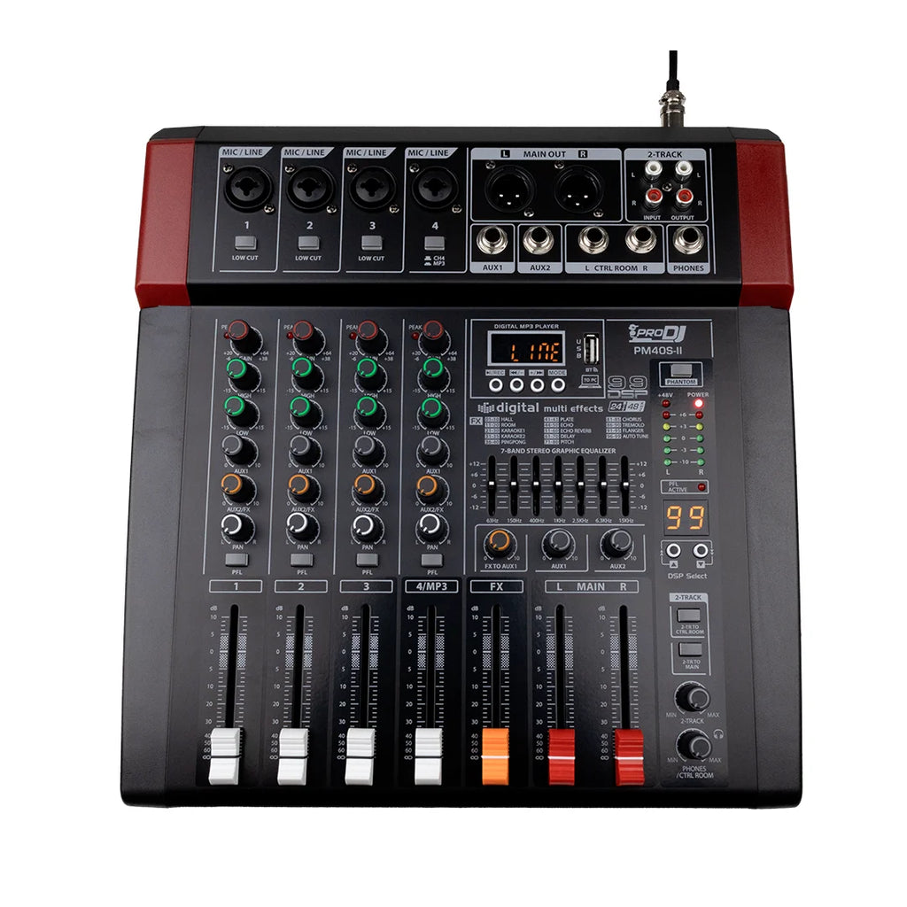 Pro DJ PM40S-II Mezclador profesional 4 canales Bluetooth