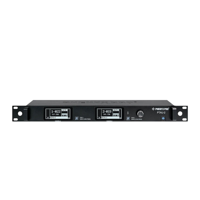 Phenyx Pro PTAU-2-2H Sistema inalámbrico UHF True Diversity con jog shuttle