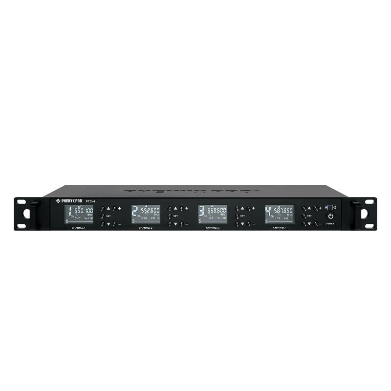 Phenyx Pro PTC-4-4G-US Sistema inalámbrico UHF 4 micrófonos de cuello de ganso