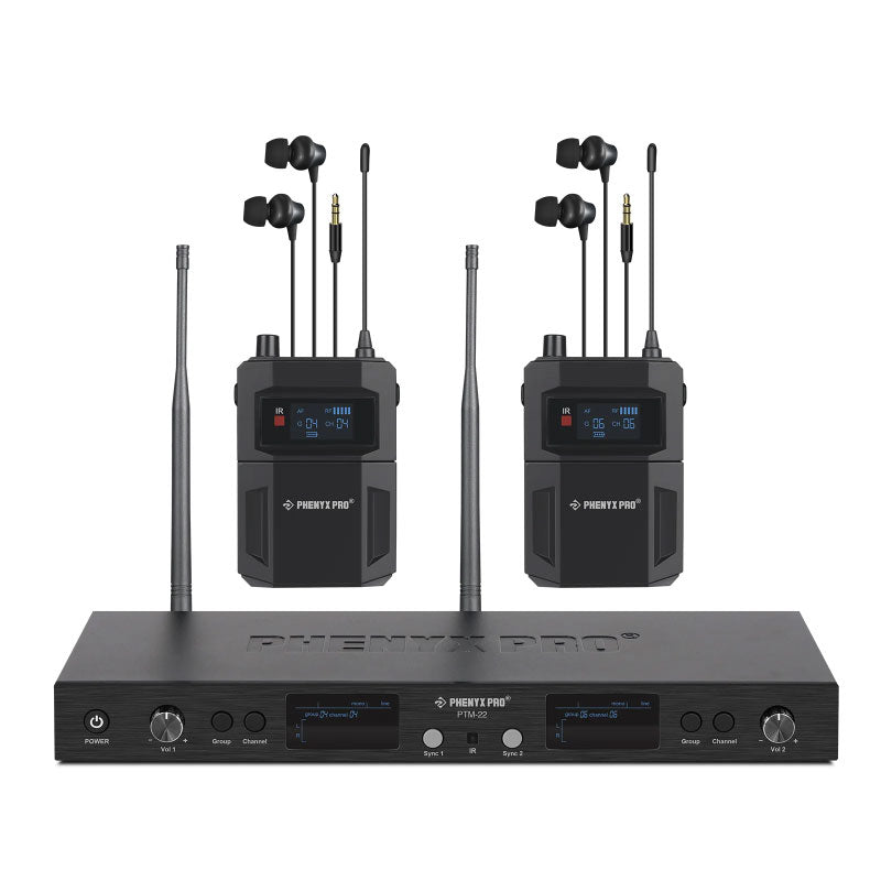 Phenyx Pro PTM-22-2B Sistema IEM mono UHF 2 bodypack