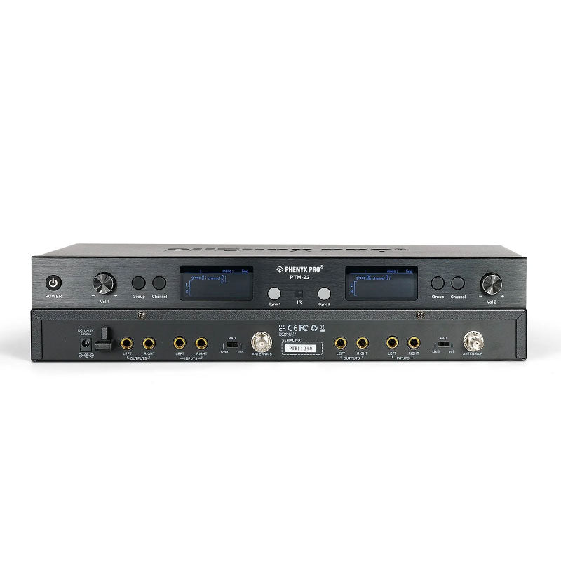 Phenyx Pro PTM-22-2B Sistema IEM mono UHF 2 bodypack