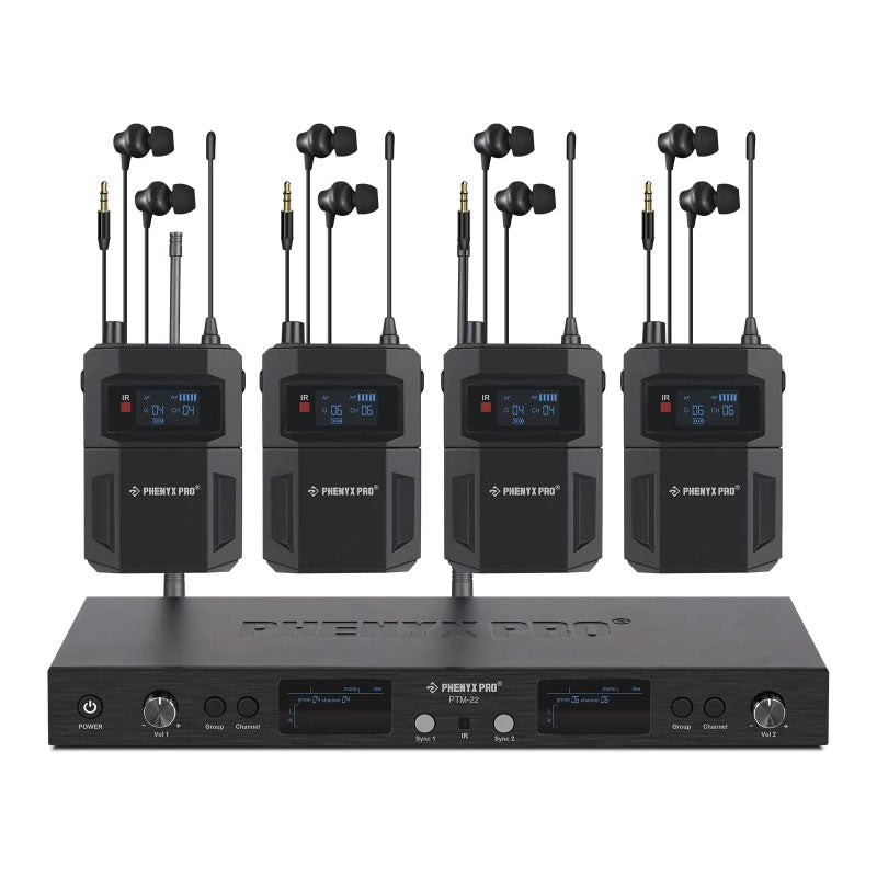 Phenyx Pro PTM-22-4B Sistema IEM mono UHF 4 bodypack