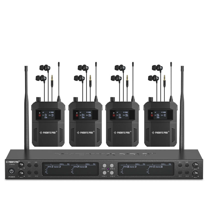 Phenyx Pro PTM-33-4B Sistema IEM mono UHF 4 canales independientes