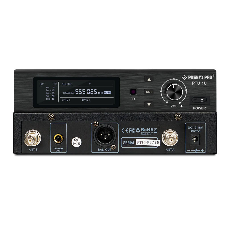 Phenyx Pro PTU-1U-1H Sistema inalámbrico UHF de mano True Diversity