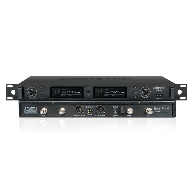 Phenyx Pro PTU-2U-2H Sistema inalámbrico UHF 2 canales True Diversity