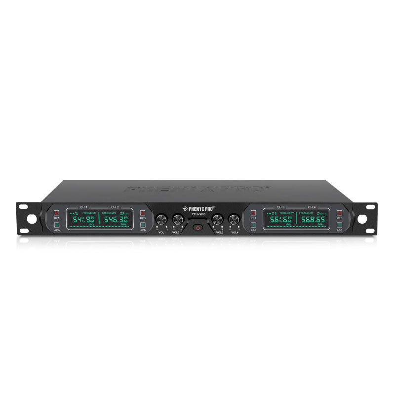Phenyx Pro PTU-5000-4H Sistema inalámbrico UHF 4 canales frecuencia fija
