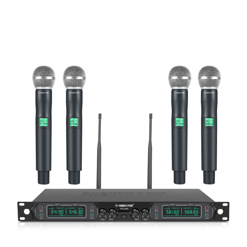 Phenyx Pro PTU-5000-4H Sistema inalámbrico UHF 4 canales frecuencia fija