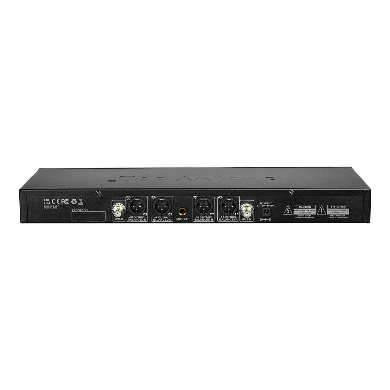 Phenyx Pro PTU-5200-2H2B Sistema inalámbrico UHF 4 canales (2 de mano + 2 bodypack)