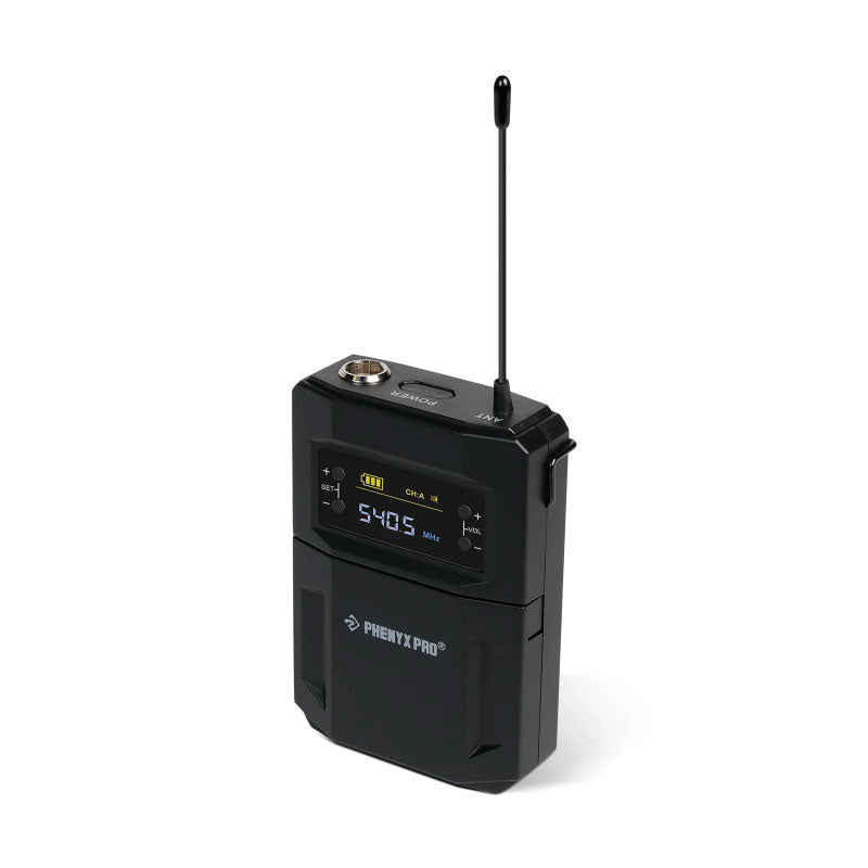 Phenyx Pro PTU-5200-2H2B Sistema inalámbrico UHF 4 canales (2 de mano + 2 bodypack)