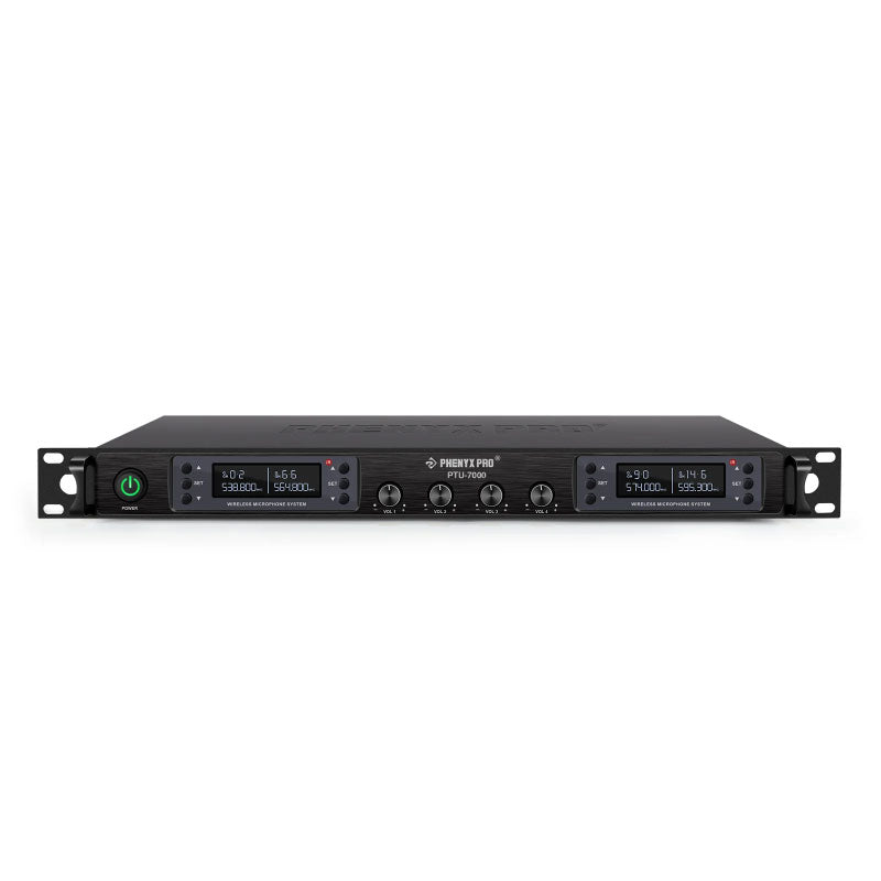Phenyx Pro PTU-7000-2H2B Sistema inalámbrico UHF 4 canales (2 de mano + 2 bodypack)