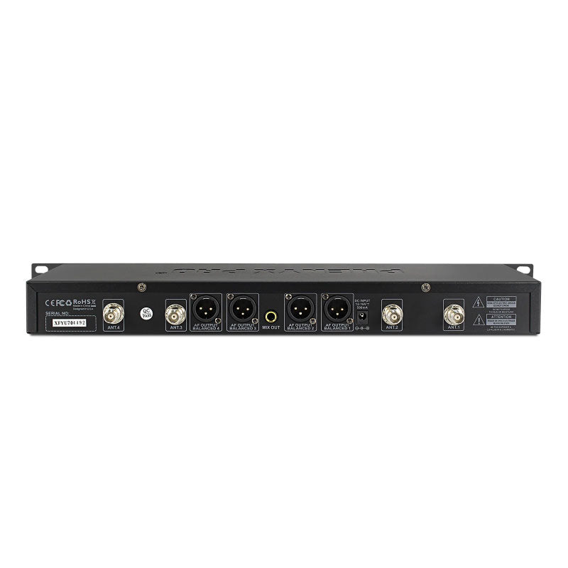 Phenyx Pro PTU-7000-2H2B Sistema inalámbrico UHF 4 canales (2 de mano + 2 bodypack)