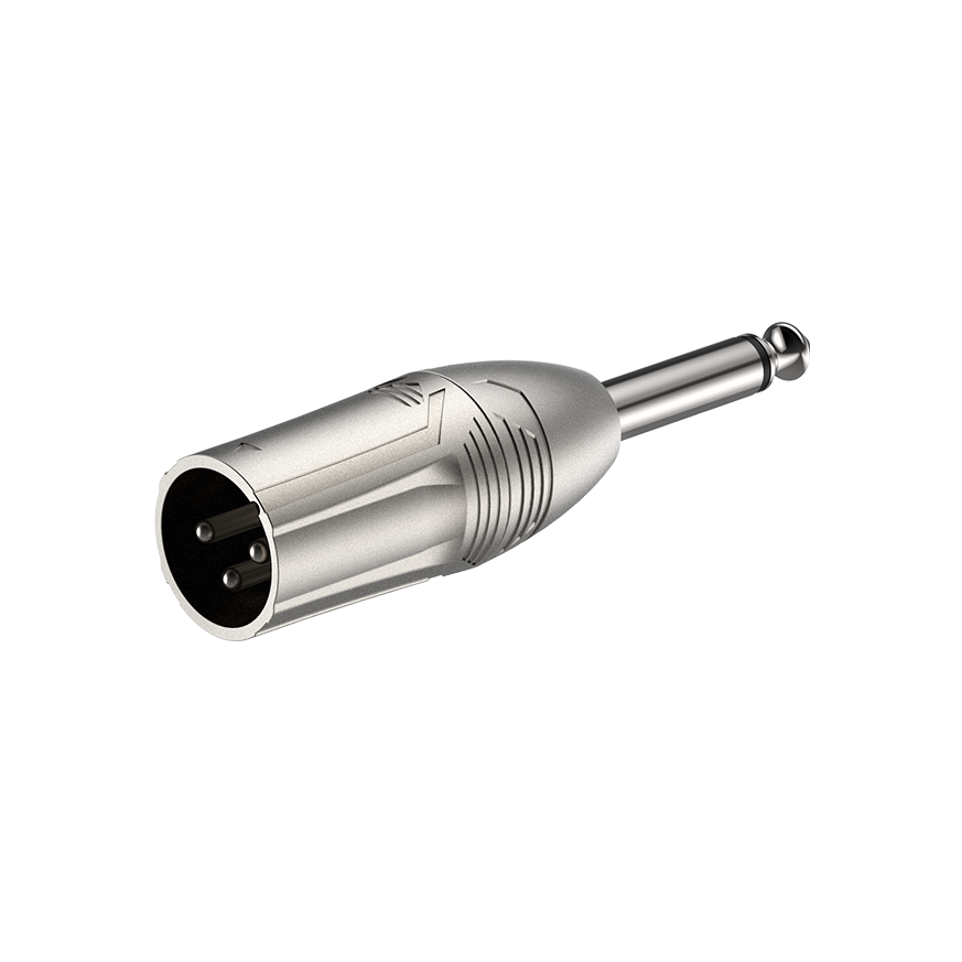 Roxtone RA2XMJM Adaptador plug TS 6.3 mm a XLR macho 3 polos