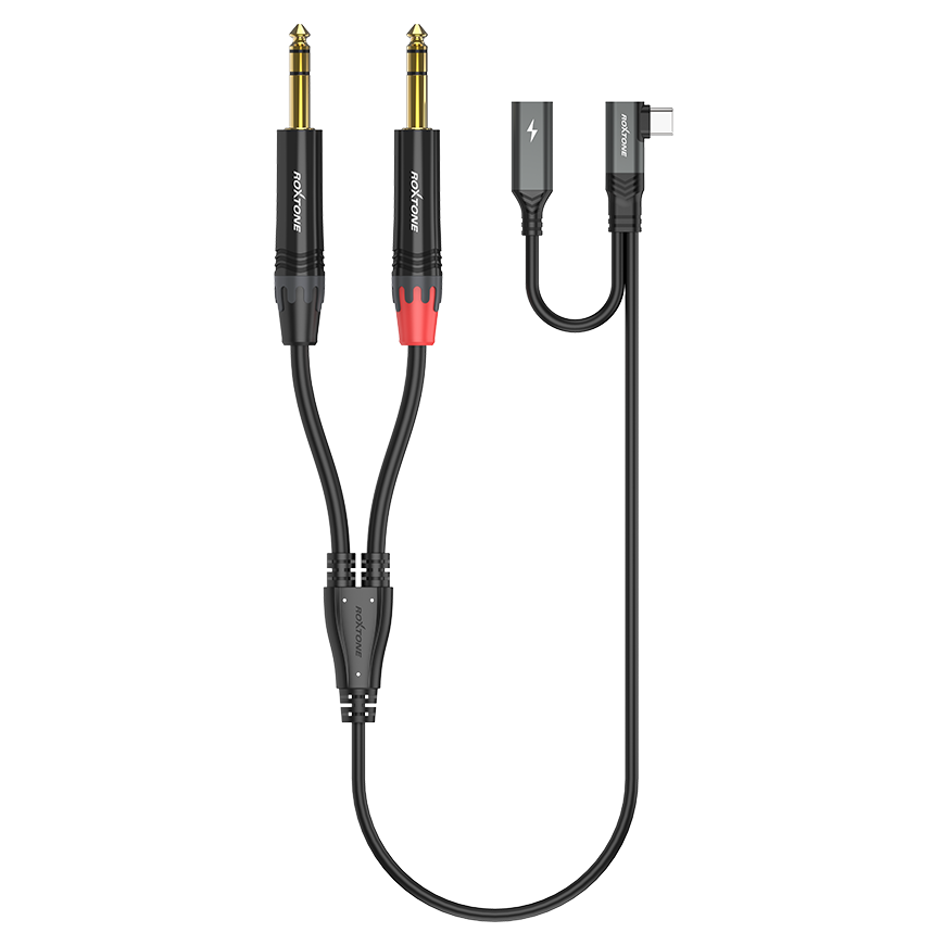 Roxtone RA3B-TC2JS Cable de audio USB-C a 2 TRS 6.3 mm balanceado