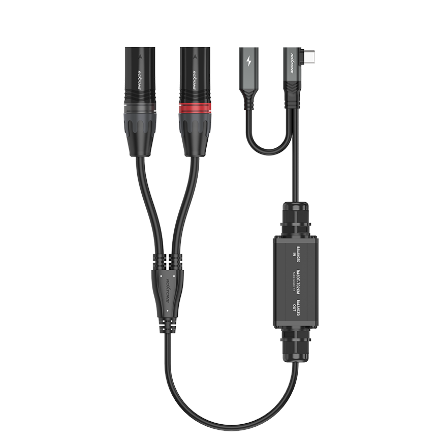 Roxtone RA3DT-TC2XM Isolador USB-C a 2 XLR macho con transformador