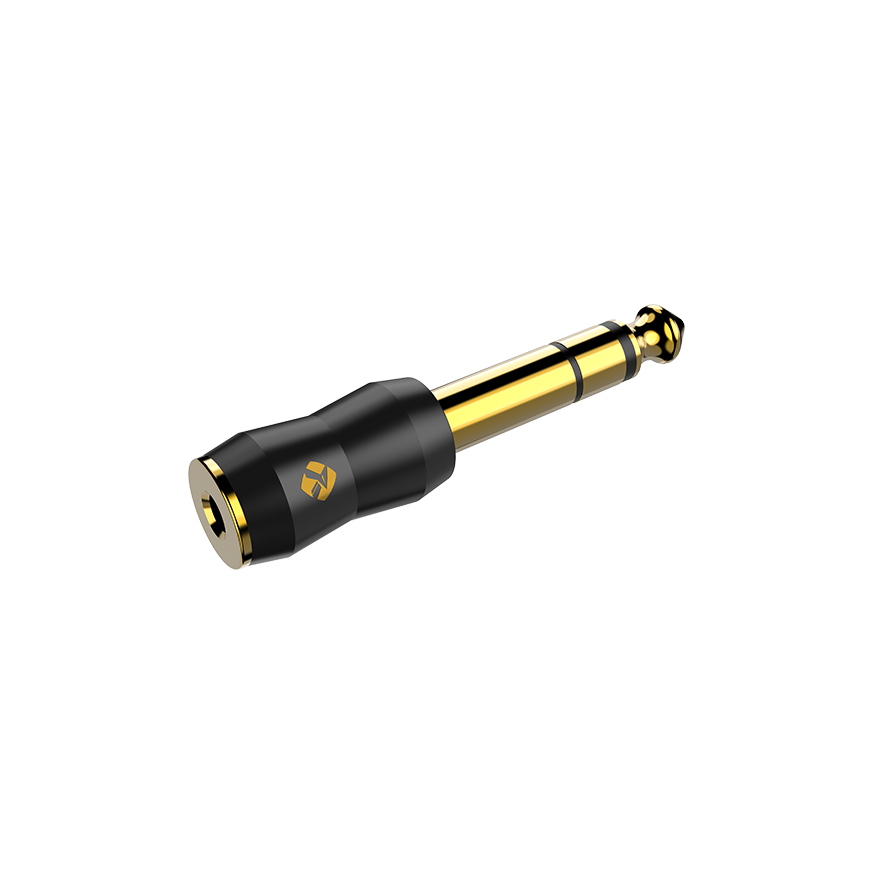 Roxtone RA3J3MJF Adaptador jack TRS 3.5 mm a plug TRS 6.3 mm