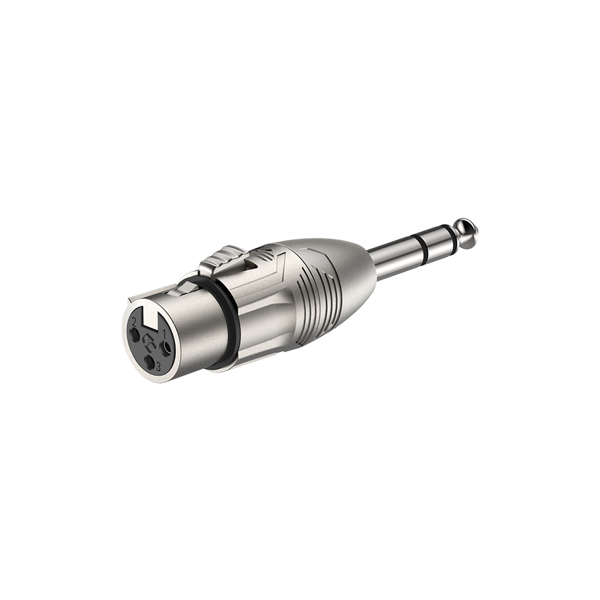 Roxtone RA3XFJM Adaptador plug TRS 6.3 mm a XLR hembra 3 polos