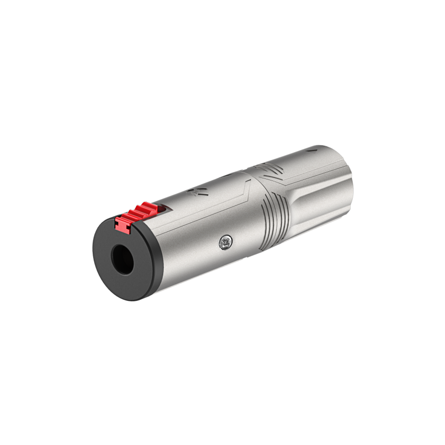 Roxtone RA3XMJF Adaptador XLR macho 3 polos a jack TRS 6.3 mm con pestillo de bloqueo