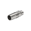 Roxtone RA5XF3XM Adaptador XLR macho 3 polos a XLR hembra 5 polos niquelado