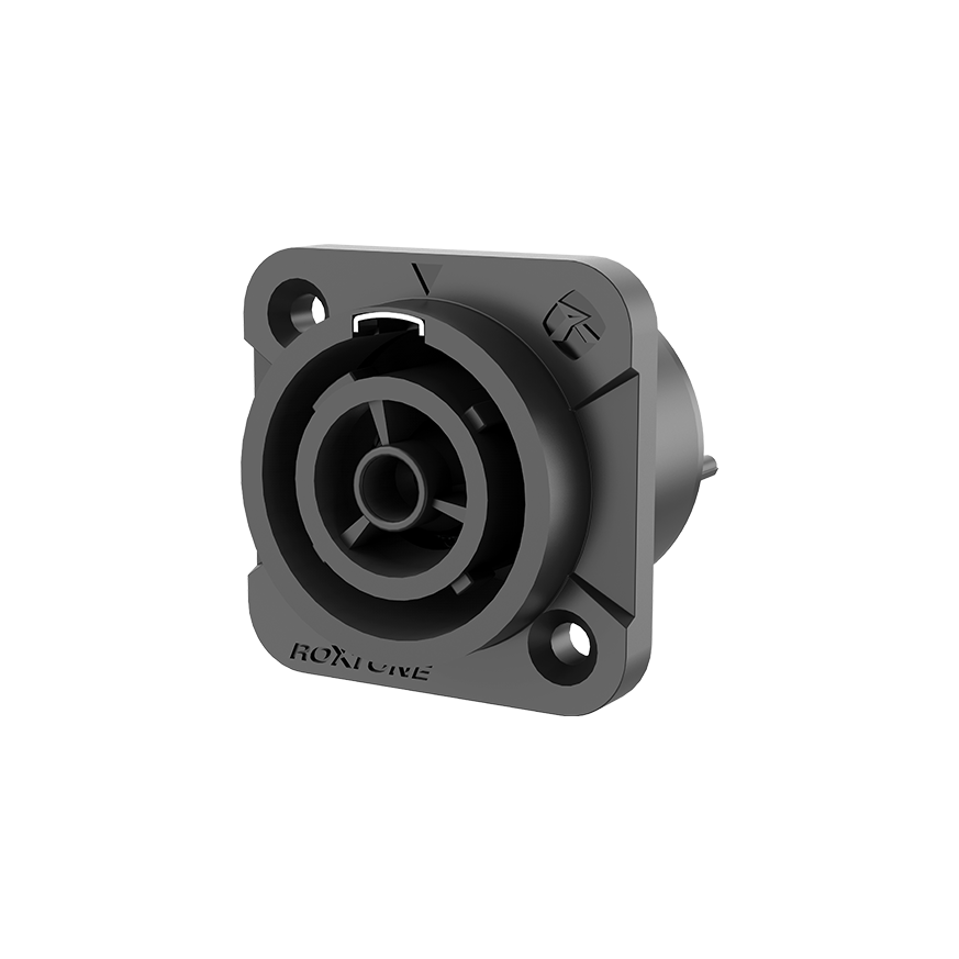 Roxtone RAC3FPWP Conector XROSSLINK PowerCon de chasis IP65 retardante de llama