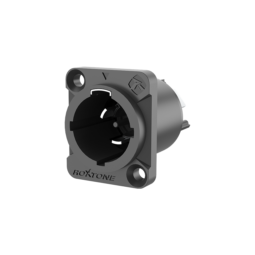 Roxtone RAC3MPWP Conector XROSSLINK PowerCon de chasis IP65 retardante de llama
