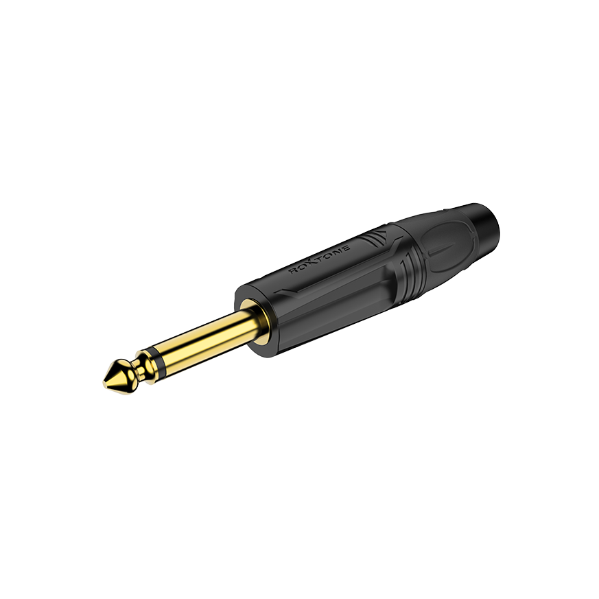 Roxtone RJ2P-BG Plug mono 6.3 mm negro punta dorada