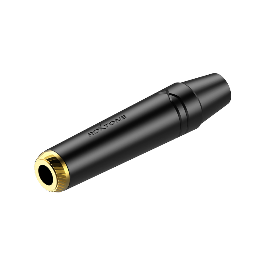 Roxtone RJ3FPP-BG Jack TRS 6.3 mm negro dorado