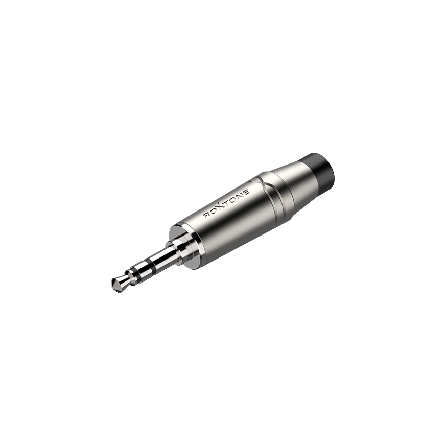 Roxtone RMJ3PXNN Plug TRS 3.5 mm niquelado para cable de 4.5 a 6.2 mm