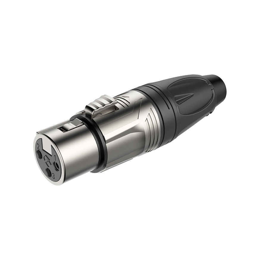 Roxtone RX3F-NT Conector XLR hembra 3 polos carcasa niquelada