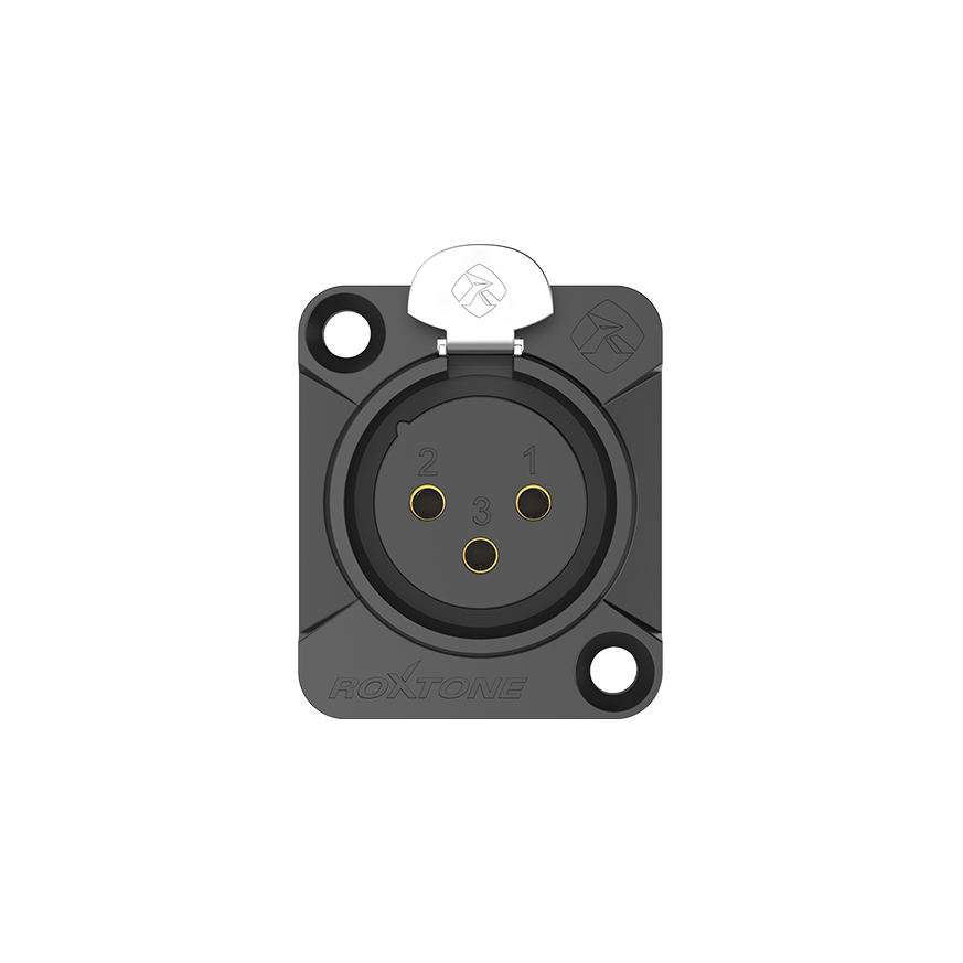 Roxtone RX3FD-BG Conector XLR hembra de chasis 3 polos