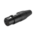 Roxtone RX3FP-BG Conector XLR hembra 3 polos carcasa negra Gold