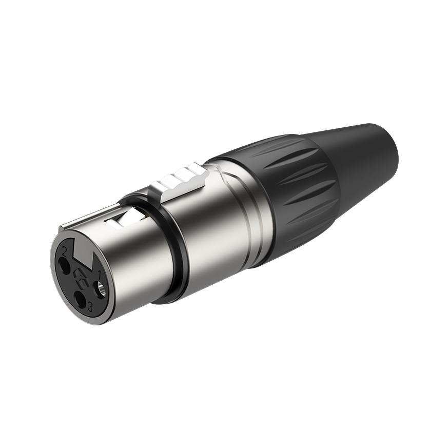 Roxtone RX3FP-NT Conector XLR hembra 3 polos carcasa niquelada