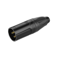 Roxtone RX3M-BG Conector XLR macho 3 polos carcasa negra Gold