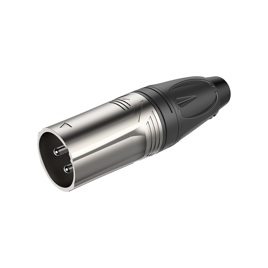Roxtone RX3M-NT Conector XLR macho 3 polos carcasa niquelada