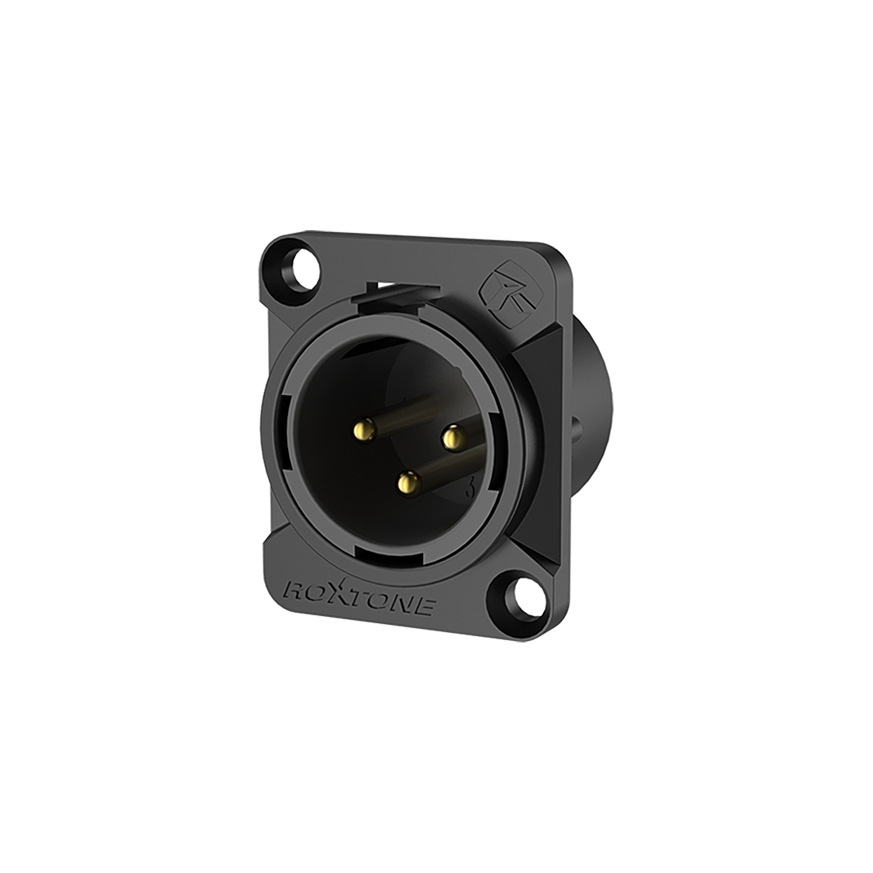 Roxtone RX3MD-BG Conector XLR macho de chasis 3 polos