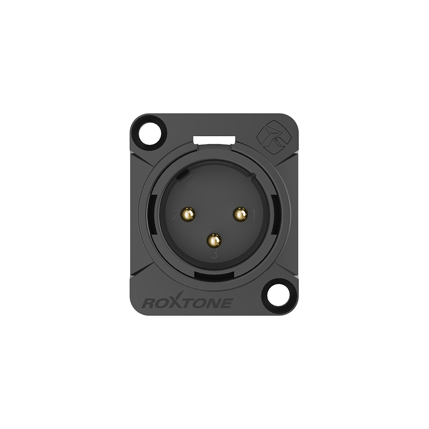 Roxtone RX3MD-BG Conector XLR macho de chasis 3 polos