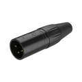 Roxtone RX3MP-BG Conector XLR macho 3 polos carcasa negra Gold